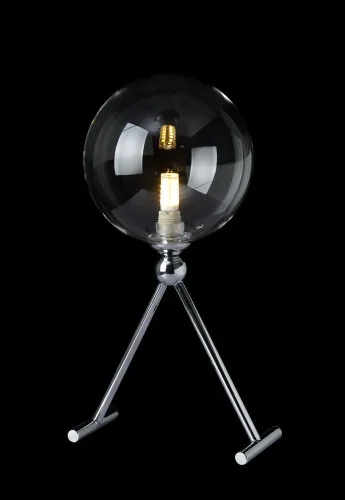 Настольная лампа FABRICIO LG1 CHROME/TRANSPARENTE Crystal Lux прозрачная 1 лампа, основание хром металл в стиле лофт молекула фото 4